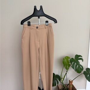 Primark Tan Trousers High-Waisted Pleated